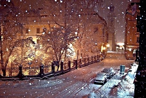 Snowy Night, Cieszyn, Poland