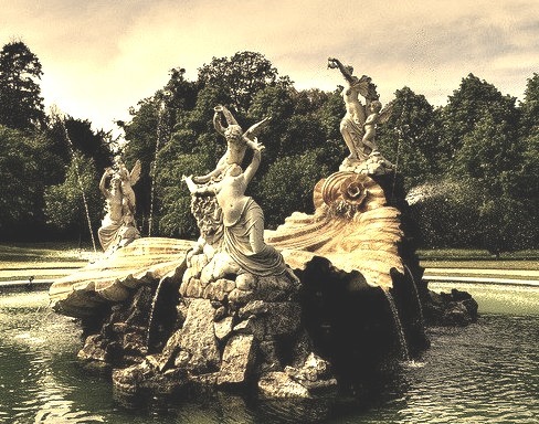 Beautiful Shell Fountain at Cliveden Estate - Buckinghamshire, England.