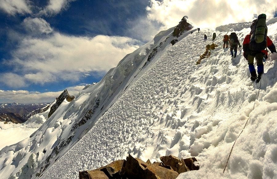 Climbing expedition in Pamir Mountains.