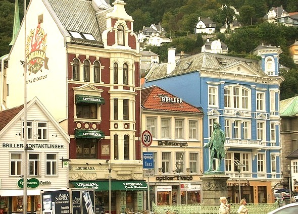 Beautiful buildings in Bergen, Norway