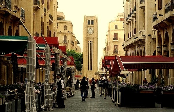 Street view in downtown Beirut, Lebanon