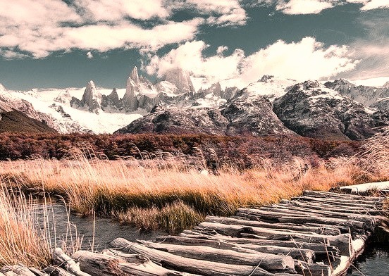 On the approach to Fitz Roy in Southern Patagonia, Argentina