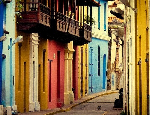 Colorful colonial streets of La Guaira, Venezuela
