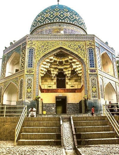 Colorful mausoleum in Nishapur, Iran