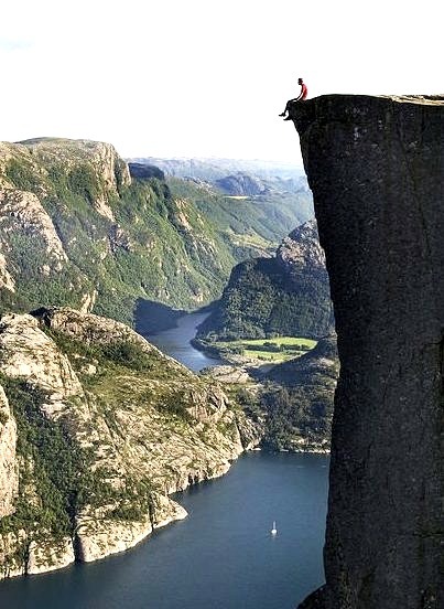 Living on the edge, Preikestolen, Norway