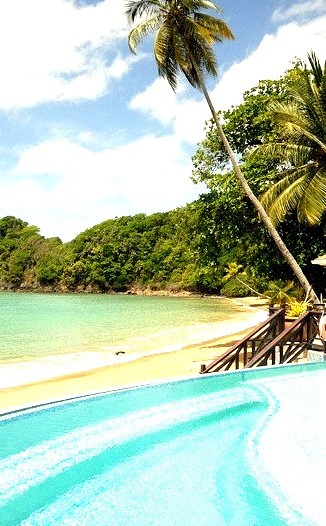 Blue Waters Inn pool at Batteaux Bay / Tobago Island
